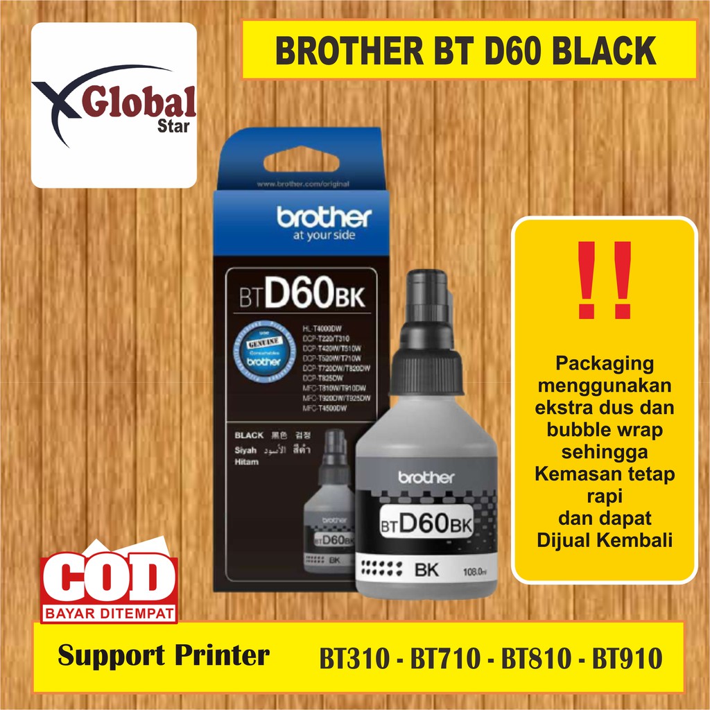 Tinta Brother BT d60bk BT5000 PREMIUM(COMPATIBLE) FOR DCP - T310 , DCP -T510W , DCP-T710W , DCP-T810W