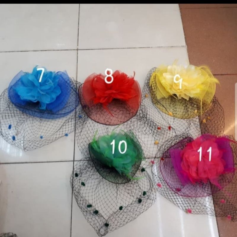 Headpiece Jala Totol-Jepit Jala Fascinator Pesta