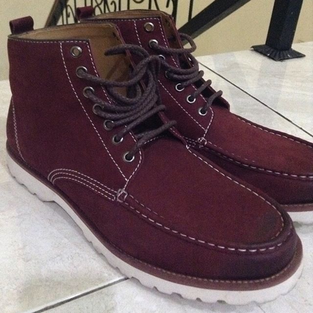 maroon shoe boots