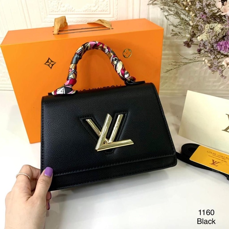 Tas LV Louis Vuitton Twist MM One Top Handle Bag Set Box Murah Import