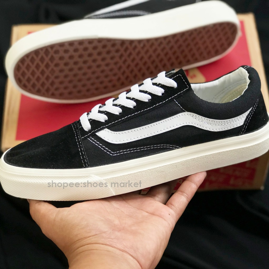 VANS OLD SKOOL OG BLACK WHITE IVORY WAFFLE DT