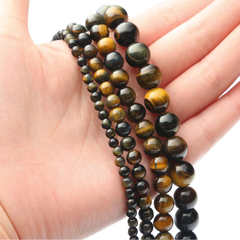 38cm Natural Processing Simulation Amber Round Beads Bracelet 4mm 6mm 8mm 10mm Yellow Blue Amber