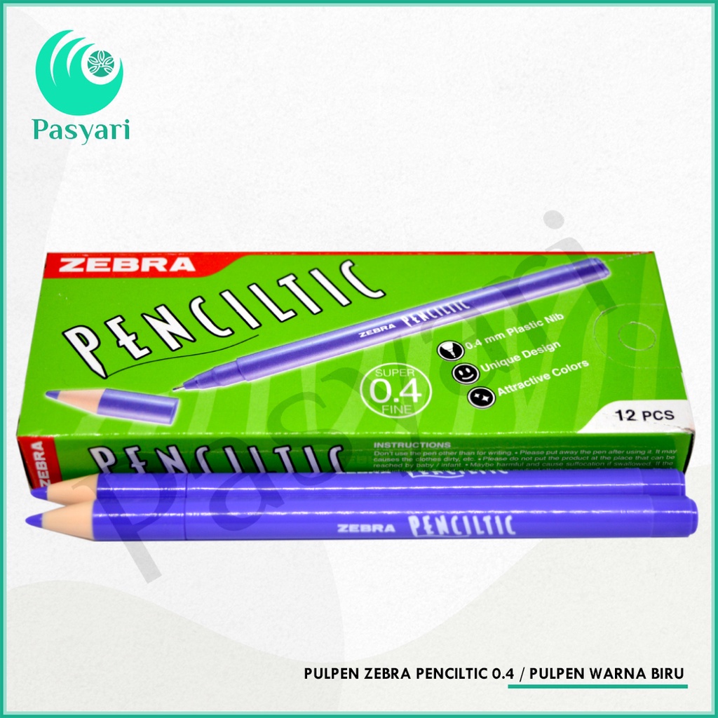 

Pulpen Zebra Penciltic 0.4 mm Bolpoint Warna per satuan