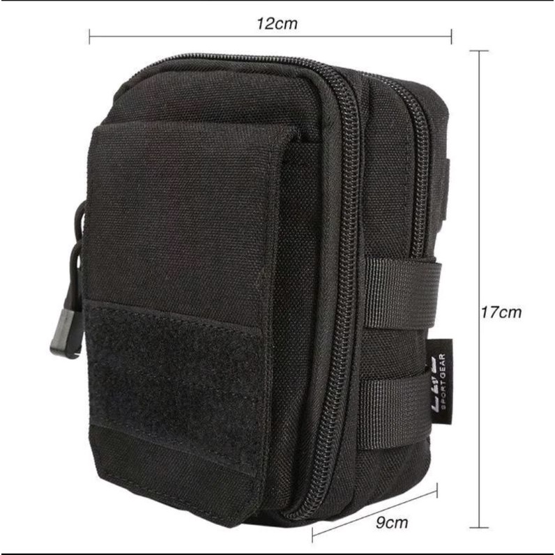 Tas Pinggang Penyimpanan Hp Tactical Army Black