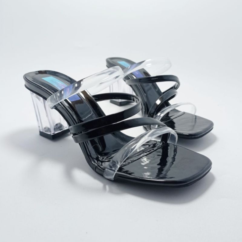 fantes-sandal hak kaca real fick/sandal andin/sandal terlaris/sandal hak 7cm/sandal jeli hak kaca