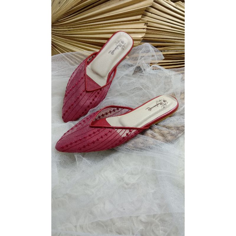 flatshoes merahmaroon tinggi 1cm