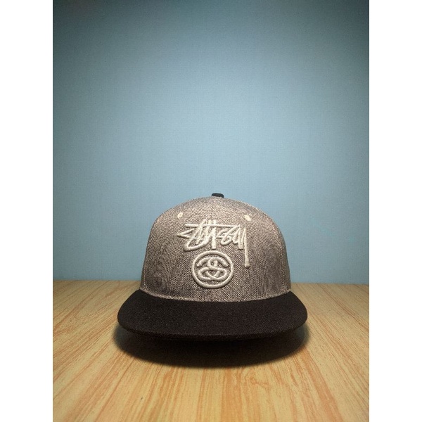 Topi Snapback Stussy Double LOGO second preloved bekas