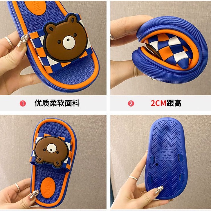 [littlecrab] Sandal Anak Brown Kelinci Kids Sandal High Quality Biru Hijau Pink Beruang Rabbit Sandal Selop Berkualitas Sandal Selop Anak Motif Lucu Unik Soft Color Kid Shoes Anti Slip Korean Style