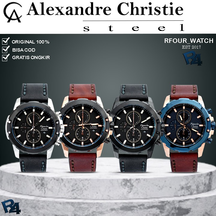 JAM TANGAN ALEXANDRE CHRISTIE PRIA ORIGINAL ALEXANDER CHRISTIE PRIA JAM ALEXANDER CRISTIE  6583 P P