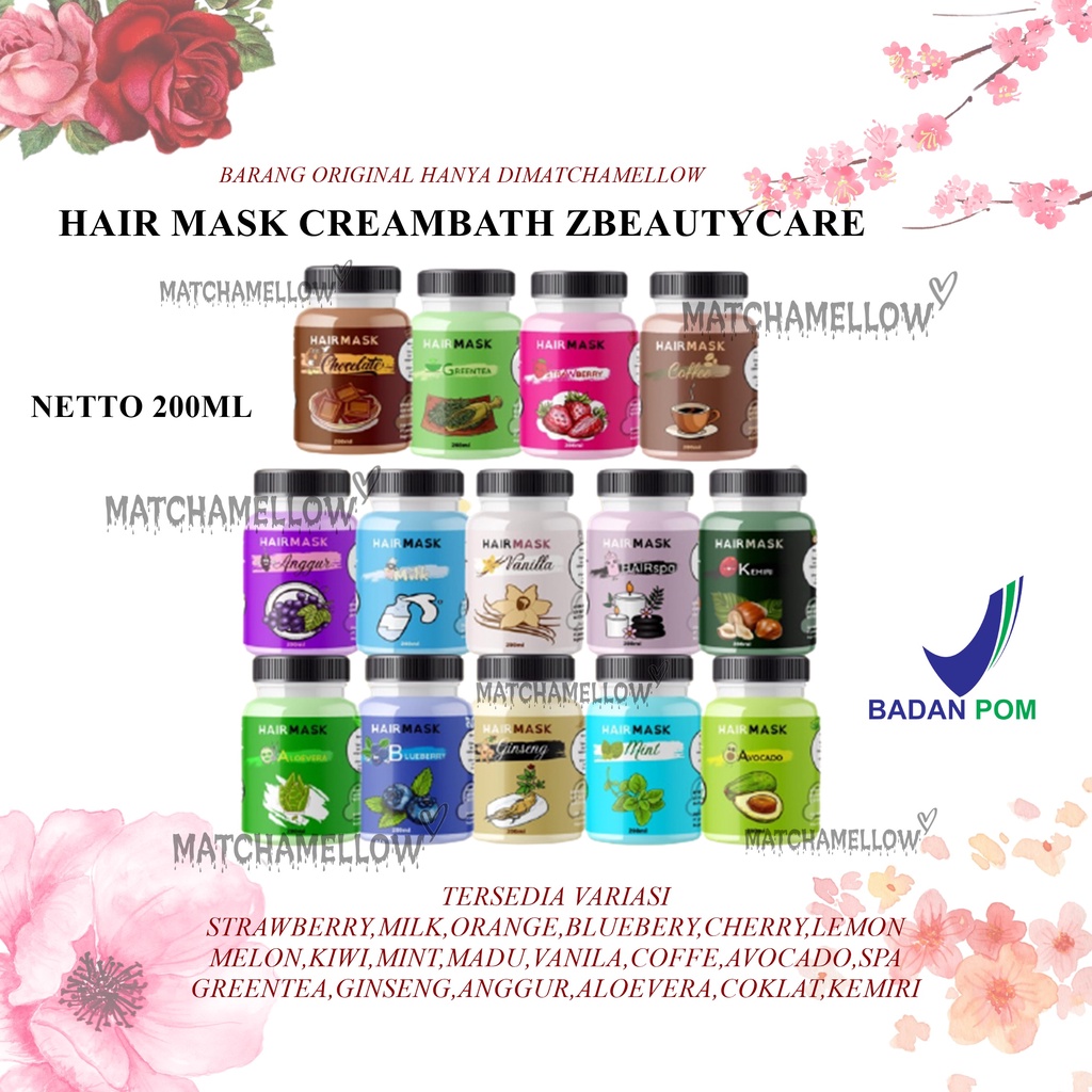 ❄️MATCHA❄️ HAIR MASK MASKER RAMBUT ALA SALON - HAIR MASK TRADISIONAL ZBEAUTYCARE BPOM