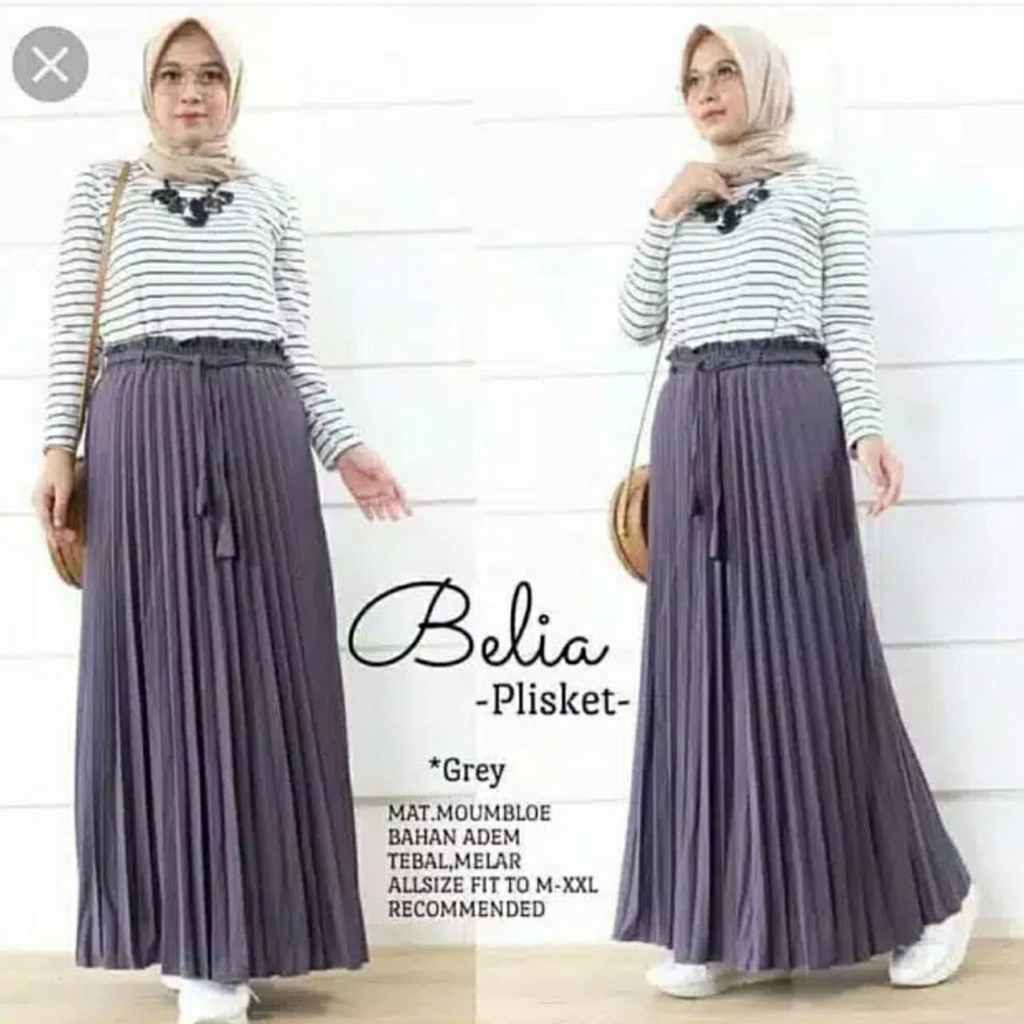 Rok Plisket Premium / Jersey Moumbloe Tali Lepas / belia Pleated Skirt