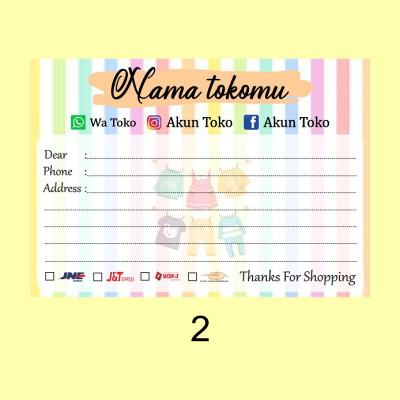 Sticker label pengiriman olshop custom / label pengiriman olshop / shipping sticker-2
