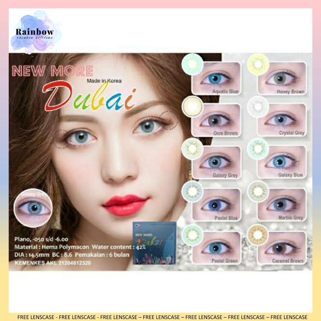 [COD] SOFTLENS NEW MORE DUBAI CRYSTAL GREY NORMAL &amp; MINUS (-0.50 SD -6.00) DIAMETER 14.5MM