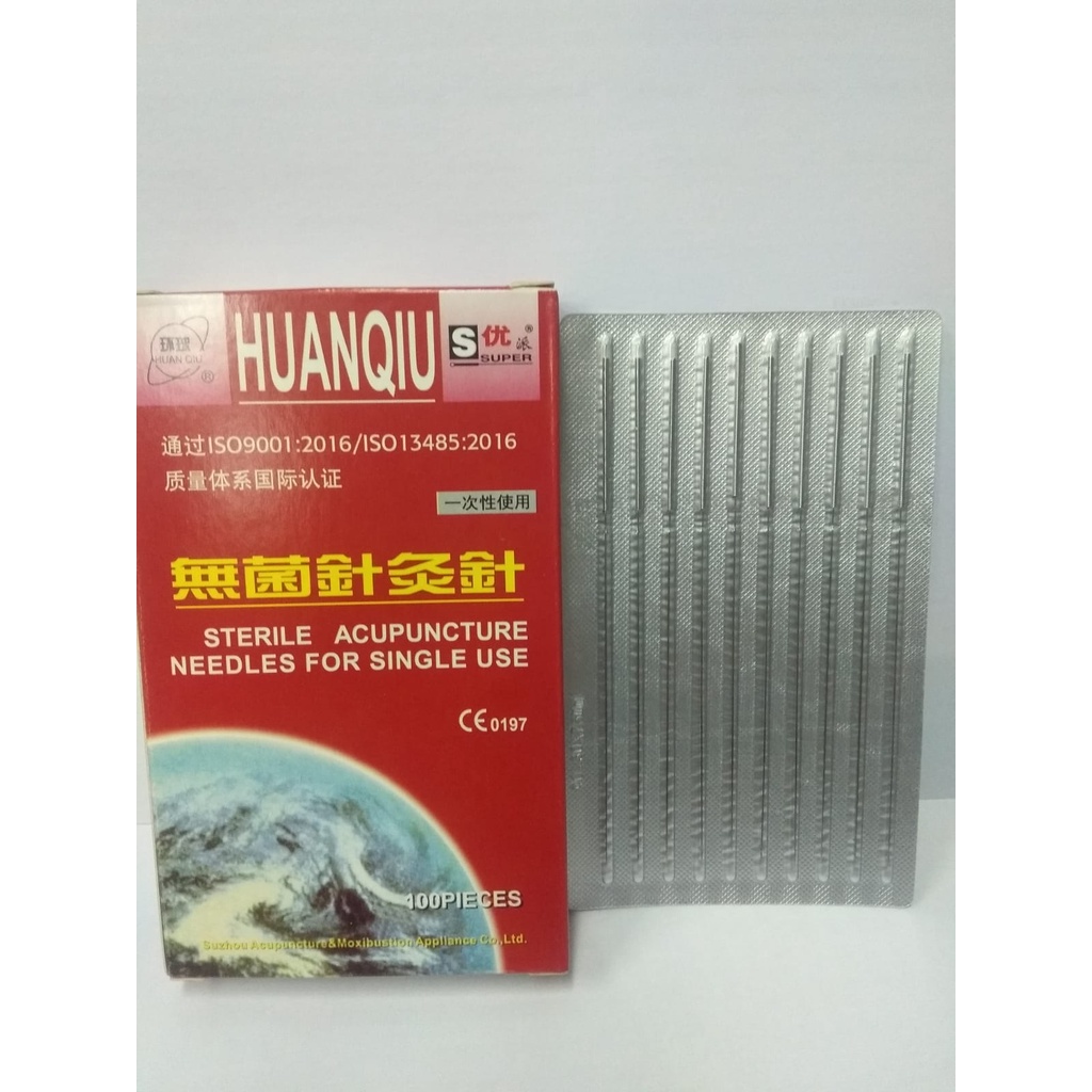 Jarum Akupuntur Huanqiu Super / Tanpa Pentol / Tulisan Seperti Kemasan Hijau