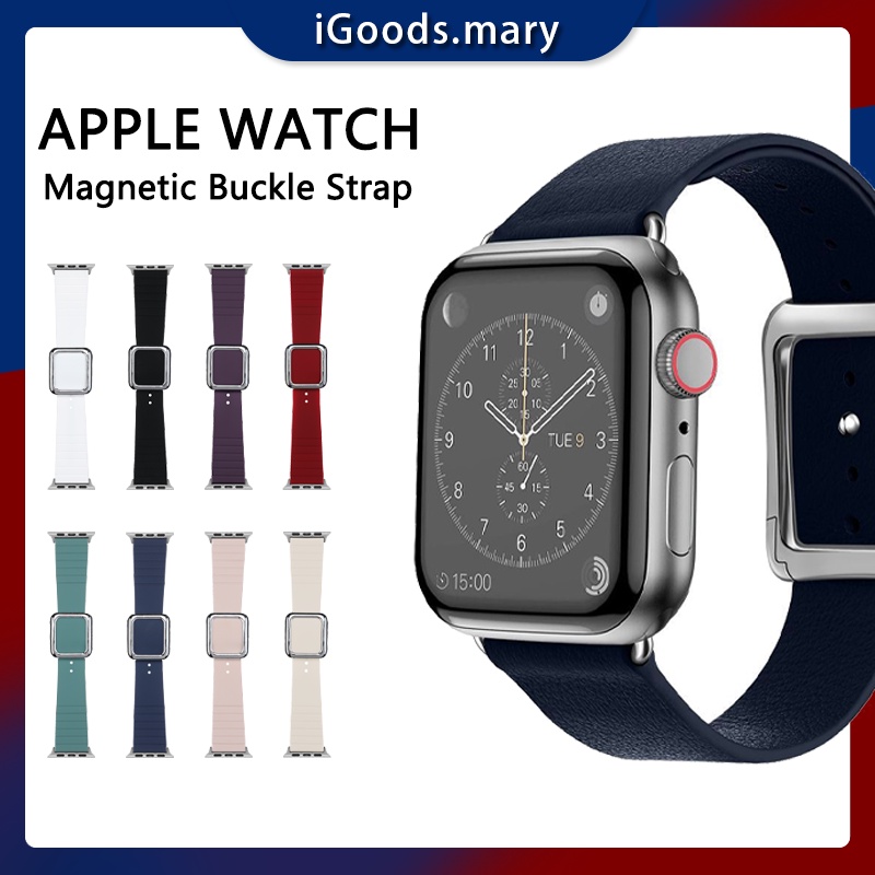 Magnetic Buckle Silicone Strap for iWatch Series 7 6 SE 5 4 3 2 44 mm 40mm 42mm 38mm Watchband Sport Watch Band