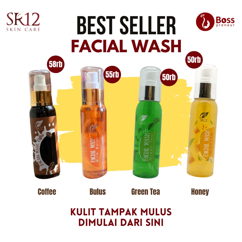 SABUN MUKA SR12 FACIAL WASH BULUS COFFEE GREEN TEA MADU Wajah Berminyak Berjerawat Kering BPOM BLILA