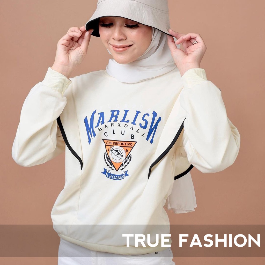 Sweater Model Terbaru - MarlisN - Sweatshirt Wanita - Bahan Fleece - Allsize