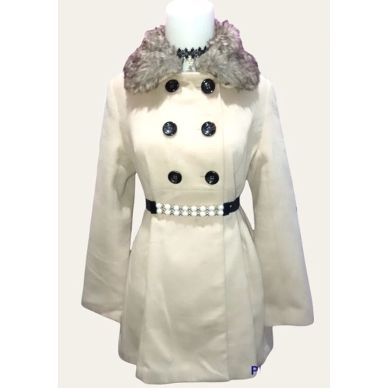 BIG SALE Coat Wool Megar Bulu bisa di Lepas LD Barbie Bahan Cashmere