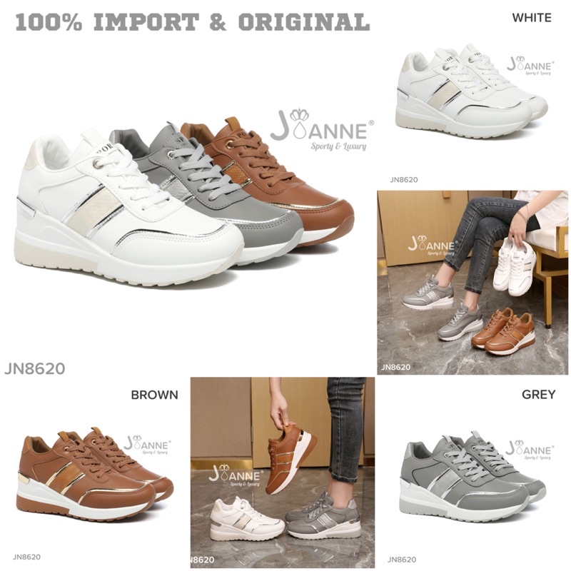 RESTOCK! [ORIGINAL] JOANNE Sporty Wedges Sneakers Shoes Sepatu Wanita #JN8620