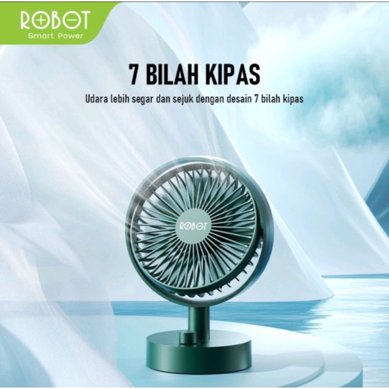 Kipas Mini ROBOT Mini Desktop Fan RT-BF18 Kipas Meja Mini Portable Original Rt Bf18 Garansi Resmi 1 Tahun