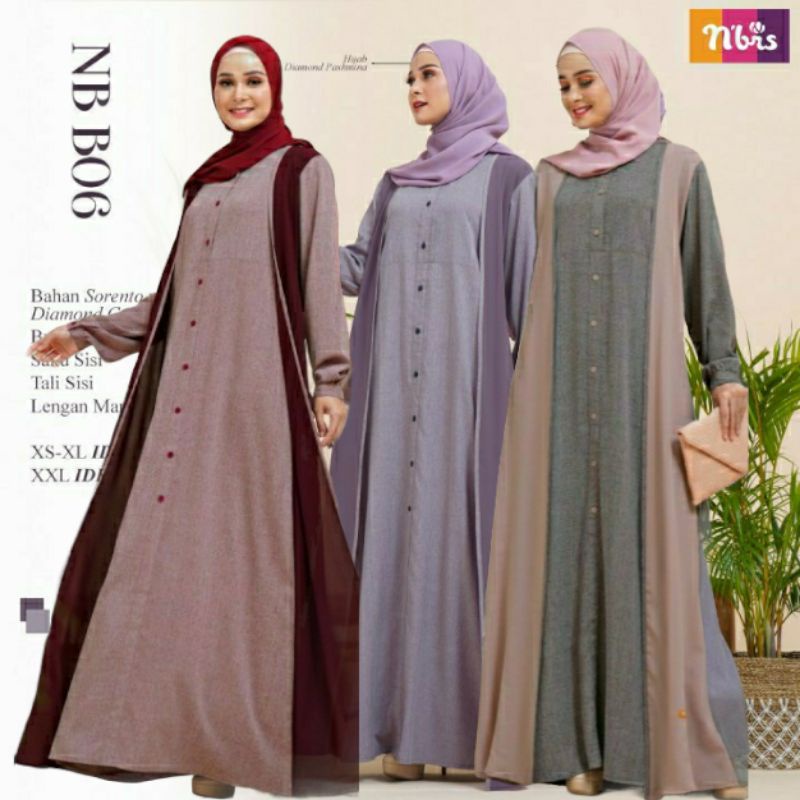 GAMIS NIBRAS  NB B06 BROWN - LAVENDER &amp; FUCHSIA