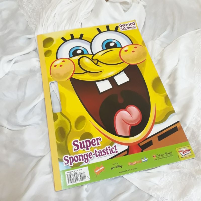 [Dealfabox Makassar] Buku Mewarnai - Super Spongetastic (Karakter Spongebob dilengkapi 100 stiker)