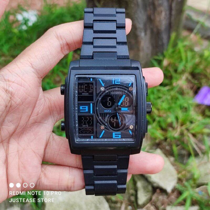 RANTAI MIKA [Bisa COD] Jam Tangan SKMEI 1274 Full Black Original Anti Air/JAM tangan digital terbaru, elegan dan terlaris