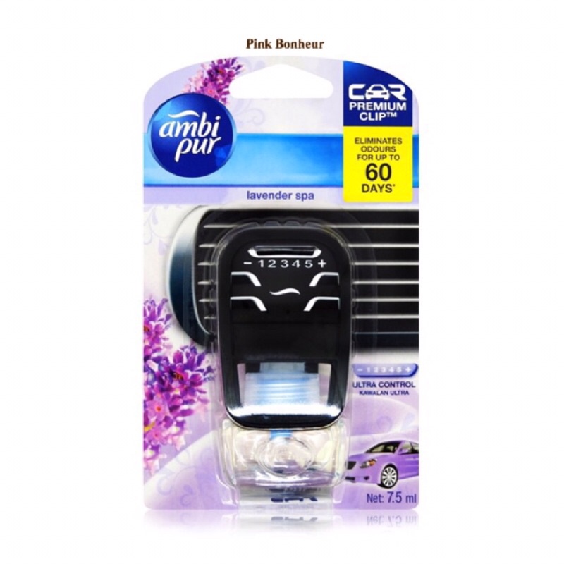 Ambi Pur Pengharum Mobil Lavender Spa Starter Kit Ultra 7,5 ml Ambipur Original Pewangi Ruangan Parf