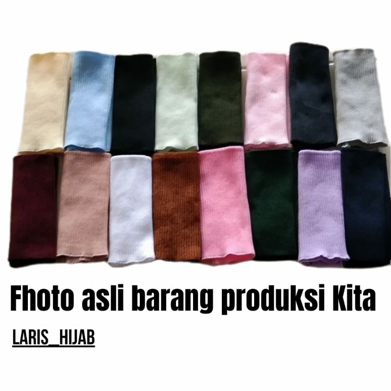 Ciput Bandana Rajut polos Motif Salur