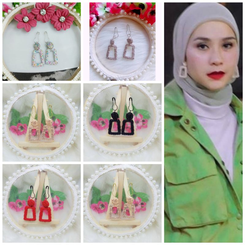 A43 Anting hijab petak mini