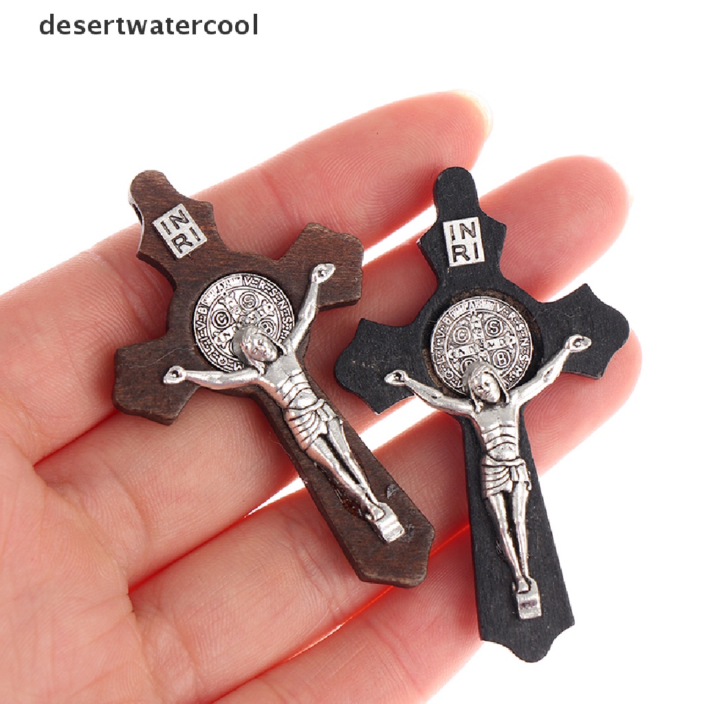 Kalung Salib Yesus Bahan Kayu Untuk Perhiasan