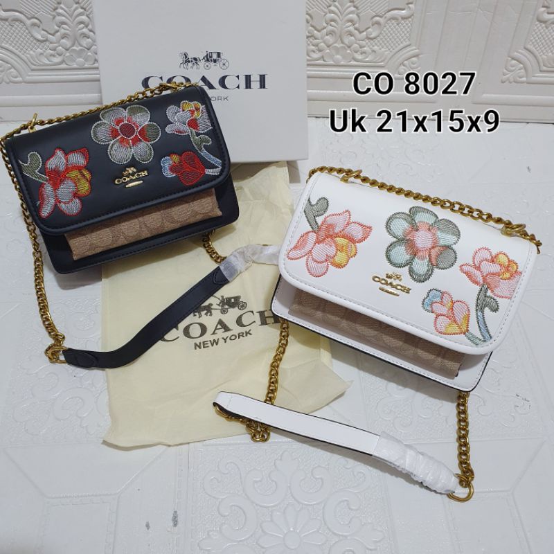 Tas Coach Klare Bunga embos / Tas wanita import Coach Bunga 8027 Semi Premium