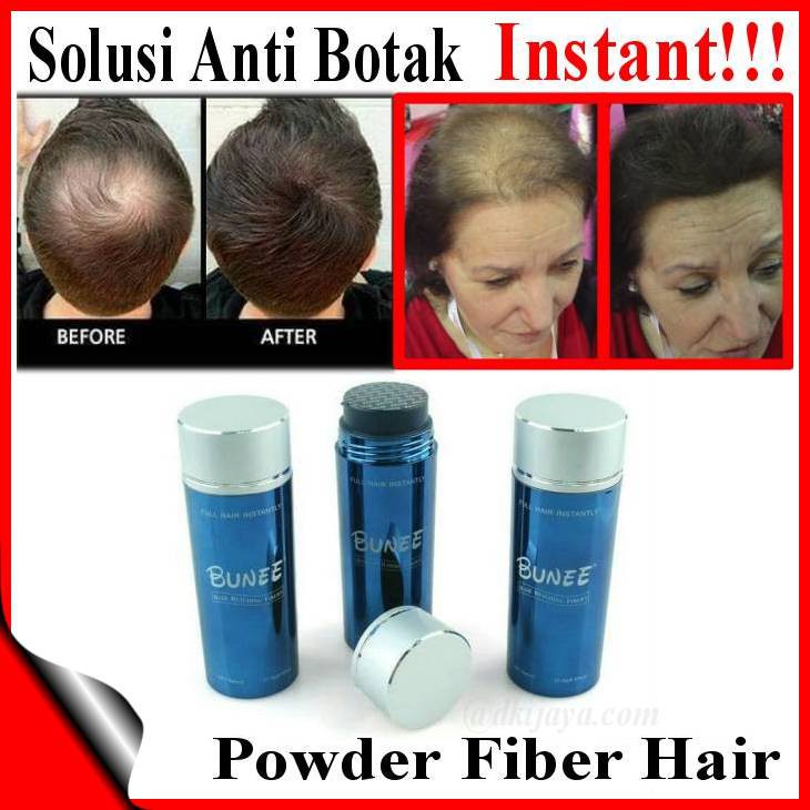 Powder Anti Botak BUNEE Hair Fiber 27.5 G Natural Hair Loss Thinning