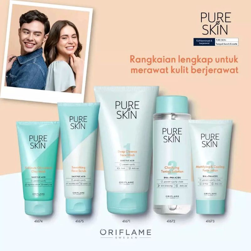 PURE SKIN DEEP CLEANSE FACE WASH,TONING SOLUTION,FACE LOTION,FACE SCRUB,CLAY MASK