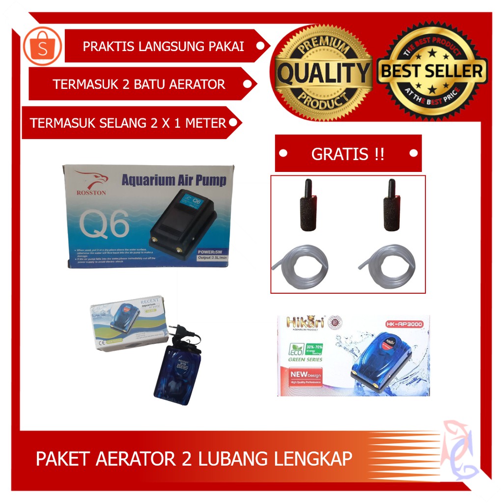 {PAKET LENGKAP MESIN AERATOR DUA LUBANG}PAKET LENGKAP AERATOR 2 LUBANG MESIN GELEMBUNG AQUARIUM 2 LUBANG AIRPUMP AQUARIUM AERATOR ROSSTON AERATOR SILENT AERATOR AQUARIUM AIR PUMP AQUARIUM MESIN GELEMBUNG AQUARIUM FILTER AQUARIUM  AERATOR TIDAK BERISIK