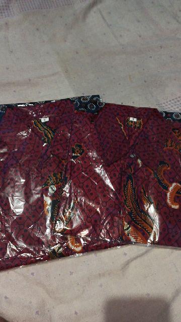 Kemeja Batik Anak/ Hem Anak Pendek Laki Laki Motif  Merak Merah 2-9 Th