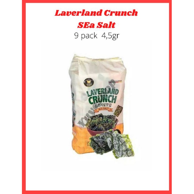 

Manjun Seaweed Laverland Crunch Sea Salt 41gr (9pack x 4,5gr) Snack Seaweed Korea