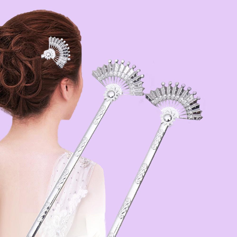 Rebuy Hair Stick Fashion Hiasan Kepala Berbentuk Kipas Logam Emas Emas