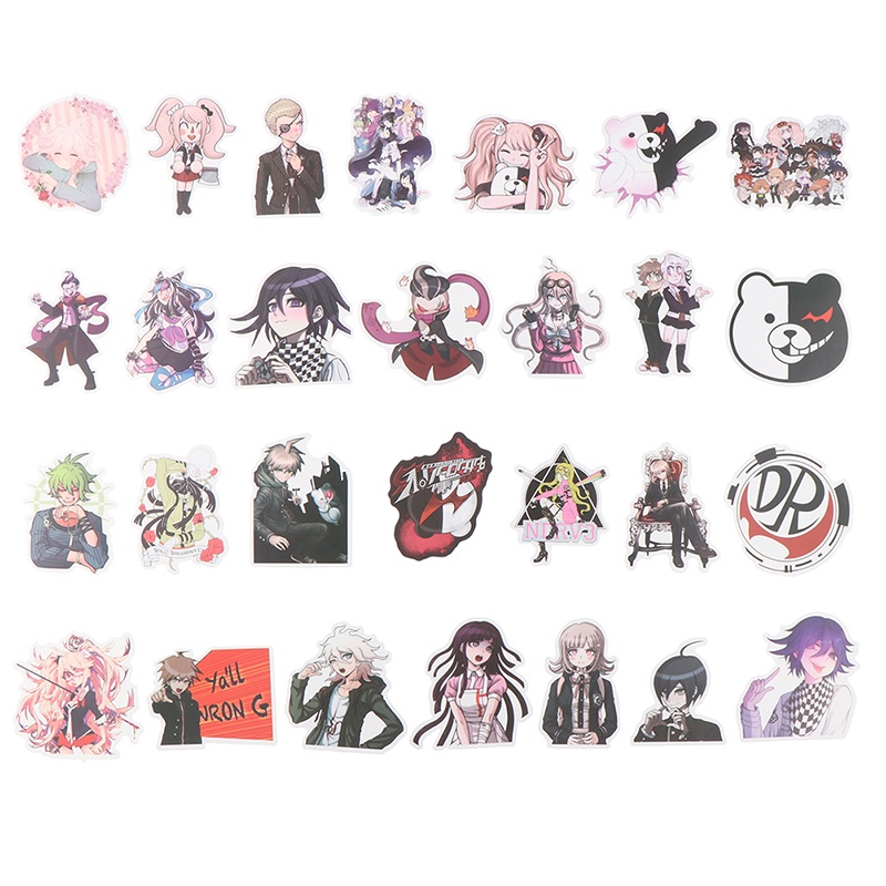 【beautifulhome12.id】50PCS Anime Danganronpa PVC Sticker for Luggage Laptop Skateboard Waterproof