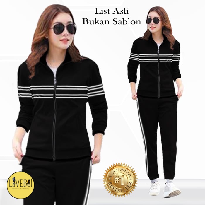 LVB Setelan Training SENORITA /Lisa/Set Baju Celana Lari Senam Trackuit Perempuan Wanita/Bahan Katun Babyterry Adem Halus Nyerap Keringat/Set Pakaian Olahraga &amp; Aktivitas Outdoor/Gratis Ongkir Cashback COD/05564 05668 05772/ LAVEBEL