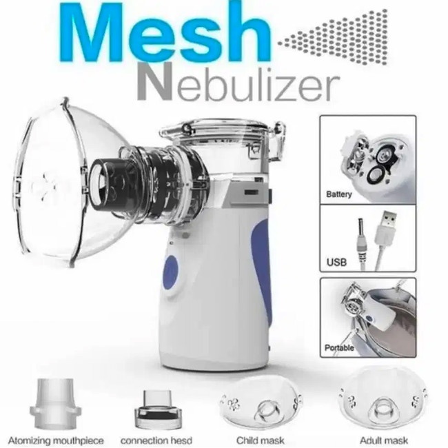 Portable Mesh Nebulizer Alat Uap Bantu Pernafasan Asma Inhalasi YM-252