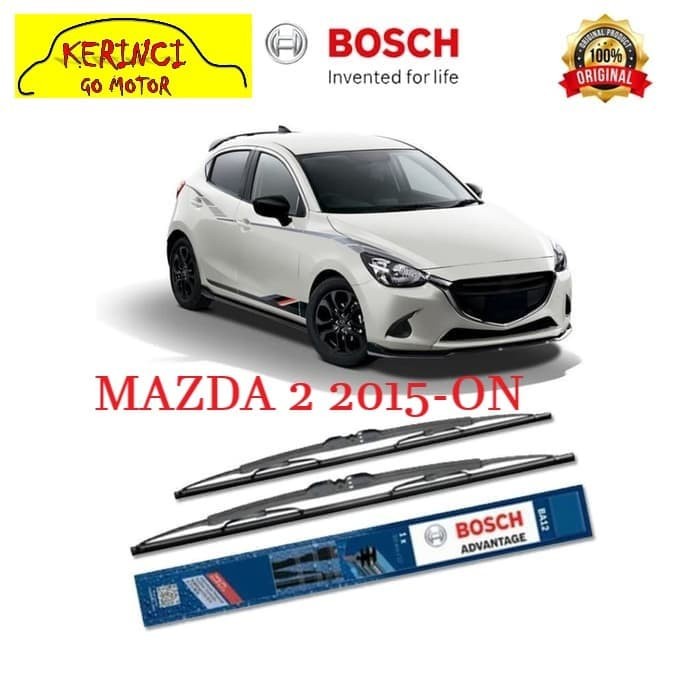 WIPER MAZDA 2 2015-ON BOSCH ADVANTAGE 22&quot; &amp; 17&quot; SEPASANG WIPER MAZDA