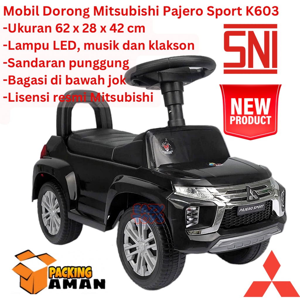 Mobil Anak Bisa Dinaiki Mitsubishi Pajero Sport Mainan Mobil Dorong Anak Ada Lampu Suara K603 / K603B