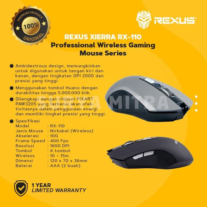 Mouse Wireless Rexus RX110