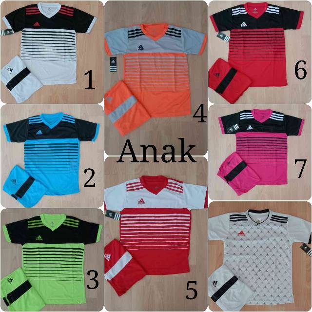  Baju  anak  Olahraga Jersey Bola  Kaos Setelan Futsal 