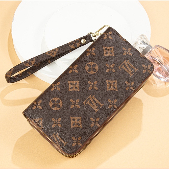 DOMPET PANJANG WANITA 2 RESLETING PREMIUM KULIT COKLAT CANDY WA446B7 BRANDED CEWEK SLOT KARTU UANG BESAR MUAT HP KOREA REMAJA KEKINIAN MURAH IMPORT BATAM