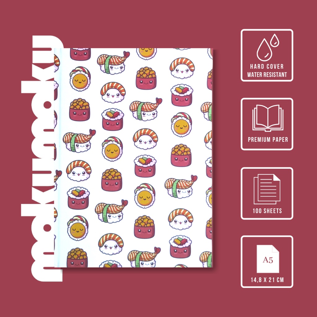 

Buku Tulis / Notebook Hardcover motif Makanan & Minuman