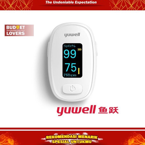 Mall Alat Pengukur Detak Jantung Kadar Oksigen Fingertip Pulse Oximeter - YX306 - White Yuwell