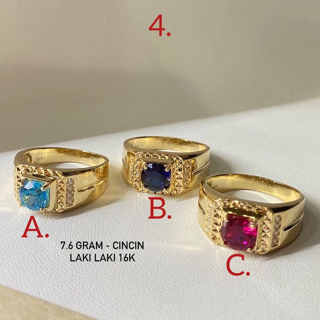 Cincin anak dan dewasa pria emas asli kadar 700 70 16k model cowok batu permata rolexx biru ruby cyan maroon merah dongker tua sapphire lebar ukir kilat 4 5 7 gram gr g laki laki laki2