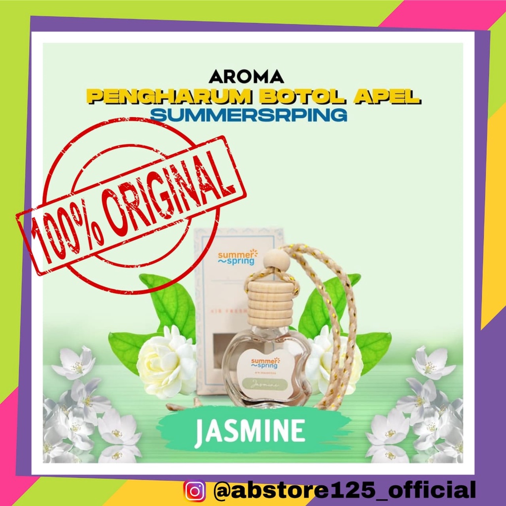 Pengharum ruangan/mobil gantung botol apel aroma JASMINE